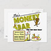 De Spleten van de Banaan van de Bar van de Aap van Briefkaart (Voorkant / Achterkant)