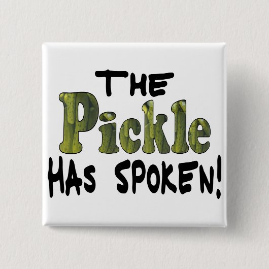 De Spoken Pickle Vierkante Button 5,1 Cm (Voorkant)