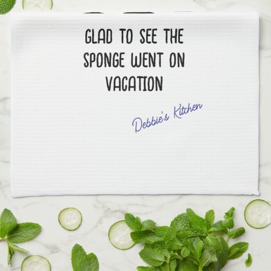 De spons ging op vakantie theedoek (Gevouwen)