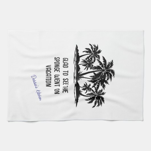 De spons ging op vakantie theedoek (Horizontaal)