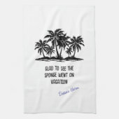 De spons ging op vakantie theedoek (Verticaal)