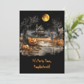 De spookachtige Homestead Halloween Kaart (Staand voorkant)