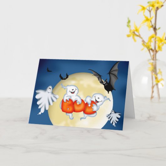 De spookachtige kaart van Halloween van het (Gele Bloem)