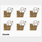 De spookachtigste met de meeste – vierkante sticker (Vel)