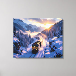 De Spooktrein van de Winter Canvas Afdruk