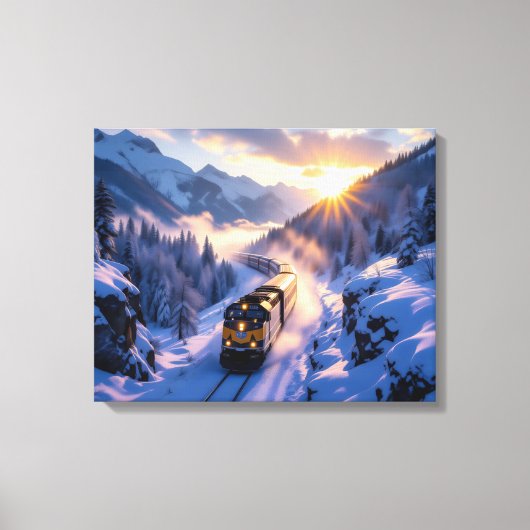 De Spooktrein van de Winter Canvas Afdruk (Voorkant)