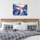 De Spooktrein van de Winter Canvas Afdruk (Insitu (Slaapkamer))