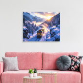 De Spooktrein van de Winter Canvas Afdruk (Insitu (Woonkamer))