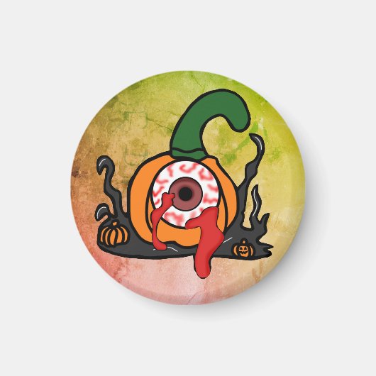 De Spooky Bloodshot Pumpkin Magneet (Voorkant)