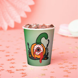 De Spooky Bloodshot Pumpkin Papieren Bekers