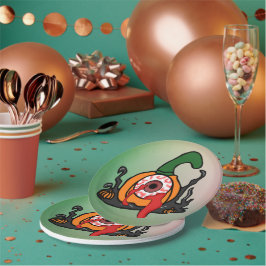 De Spooky Bloodshot Pumpkin Papieren Bordje