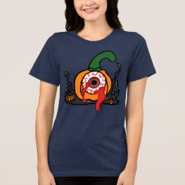 De Spooky Bloodshot Pumpkin Tri-Blend Shirt