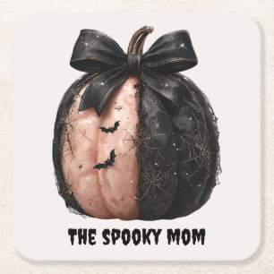 De Spooky Mom Halloween Pumpkin Kartonnen Onderzetters