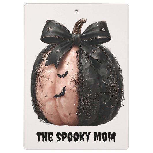 De Spooky Mom Halloween Pumpkin Klembord (Achterkant)