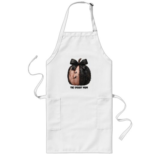 De Spooky Mom Halloween Pumpkin Lang Schort (Voorkant)