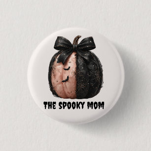 De Spooky Mom Halloween Pumpkin Ronde Button 3,2 Cm