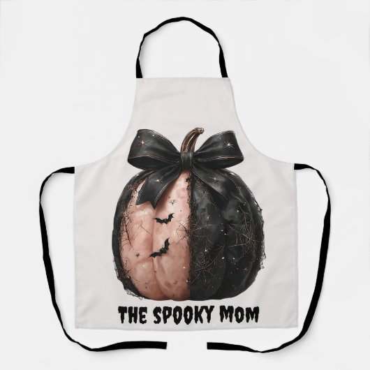 De Spooky Mom Halloween Pumpkin Schort (Voorkant)