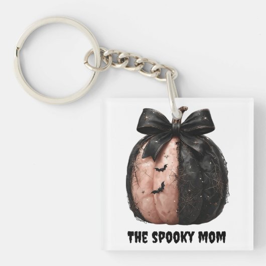 De Spooky Mom Halloween Pumpkin Sleutelhanger (voorkant)