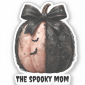 De Spooky Mom Halloween Pumpkin Sticker (Voorkant)