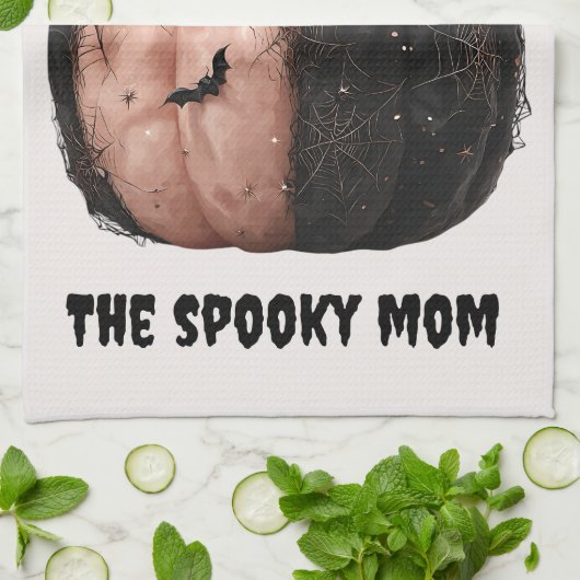 De Spooky Mom Halloween Pumpkin Theedoek (Gevouwen)