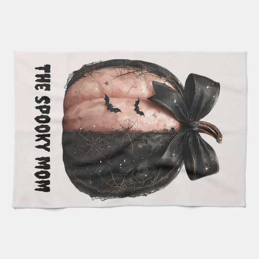 De Spooky Mom Halloween Pumpkin Theedoek (Horizontaal)