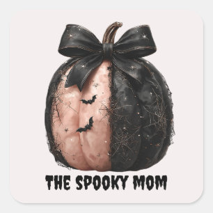 De Spooky Mom Halloween Pumpkin Vierkante Sticker