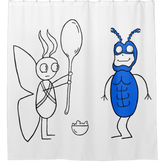 De SPOOOOOOONNN is te groot Douchegordijn (Voorkant)