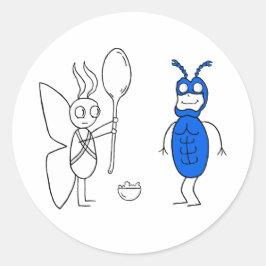 De SPOOOOOOONNN is te groot Ronde Sticker