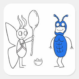 De SPOOOOOOONNN is te groot Vierkante Sticker