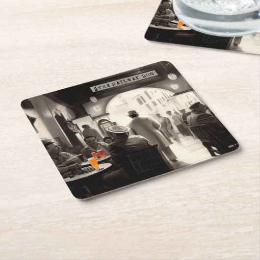 De spoorhond Casablanca Onderzetters (Schuin)