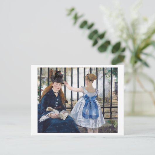 De spoorweg, Edouard Manet Briefkaart (Staand voorkant)