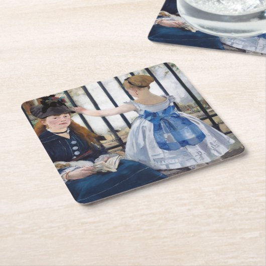 De spoorweg, Edouard Manet Kartonnen Onderzetters (Schuin)