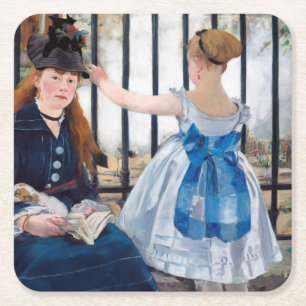 De spoorweg, Edouard Manet Kartonnen Onderzetters