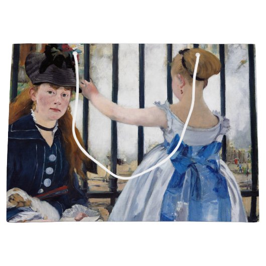 De spoorweg, Edouard Manet Large Gift Bag Groot Cadeauzakje (Voorkant)