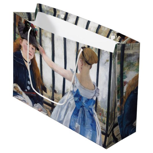 De spoorweg, Edouard Manet Large Gift Bag Groot Cadeauzakje (Voorkant Gekanteld)