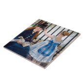 De spoorweg, Edouard Manet Tegeltje (Zijkant)