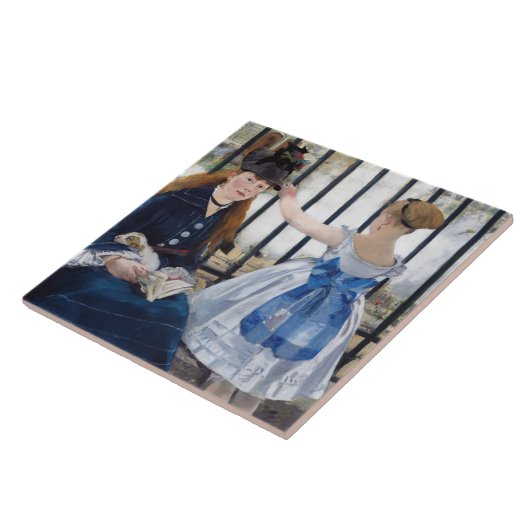 De spoorweg, Edouard Manet Tegeltje (Zijkant)