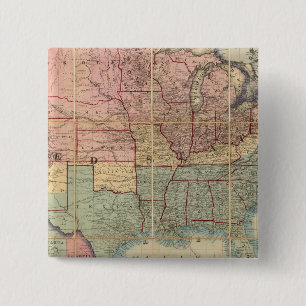 De spoorweg en de militaire kaart van Colton Vierkante Button 5,1 Cm