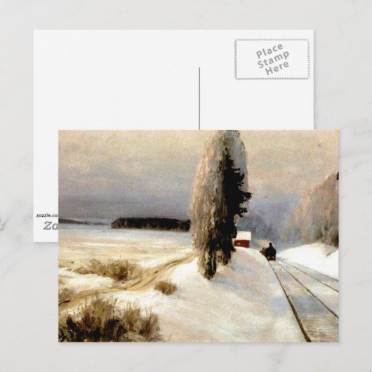 De spoorweg nabij het station van Tarusa Briefkaart (Voorkant / Achterkant)