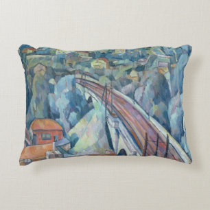 De spoorwegbrug in Meulen Decoratief Kussen