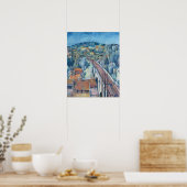 De spoorwegbrug in Meulen Poster (Keuken)