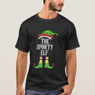 De Sportieve Elf Familie Matching Groep Kerstmis X T-shirt