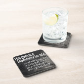 De sportschool is een laboratorium voor het leven  bier onderzetter (Rechterzijde)