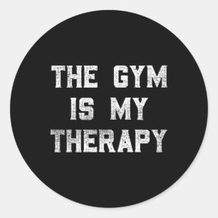 De sportschool is mijn Therapy Lifting Workout Hum Ronde Sticker