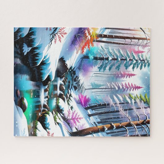 De sprankelende sneeuw in het afbeelding is zo moo legpuzzel (Horizontaal)