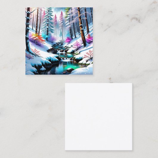 De sprankelende sneeuw in het afbeelding is zo moo vierkante visitekaartje (Voorkant / Achterkant)