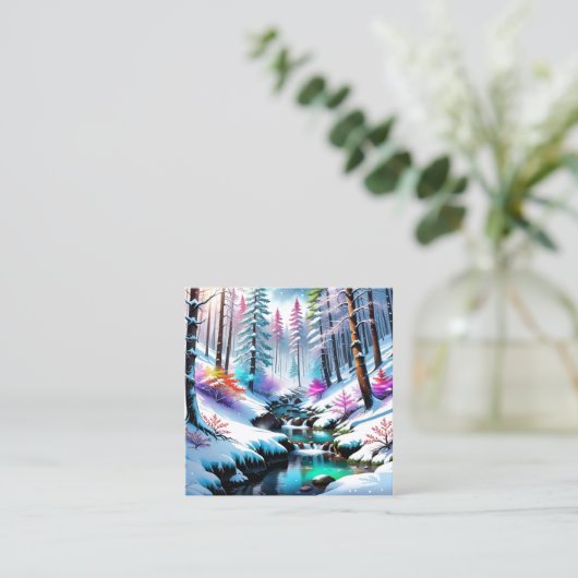 De sprankelende sneeuw in het afbeelding is zo moo vierkante visitekaartje (Staand voorkant)