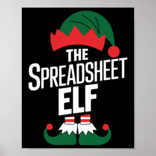 De spreadsheet Elf Group Matching Family Kerstmis Poster