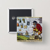 De springstang, John Bull... Vierkante Button 5,1 Cm (Voorkant /achterkant)