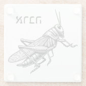 De sprinkhanenplaag voor Seder Glazen Onderzetter (Achterkant)